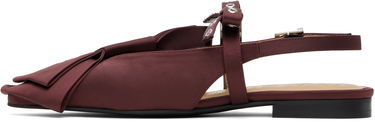 Аксесоари GANNI GANNI Big Bow Slingback Flats Бургунди | S2860, 2