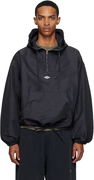 Hooded Half-Zip Check Mask Anorak
