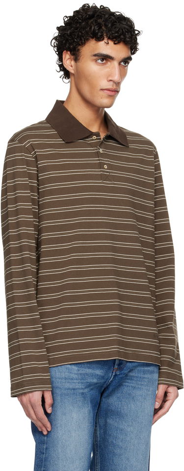 Поло тениска A.P.C. A.P.C. Long-Sleeve Striped Polo Кафяво | COHLV-H26519, 1