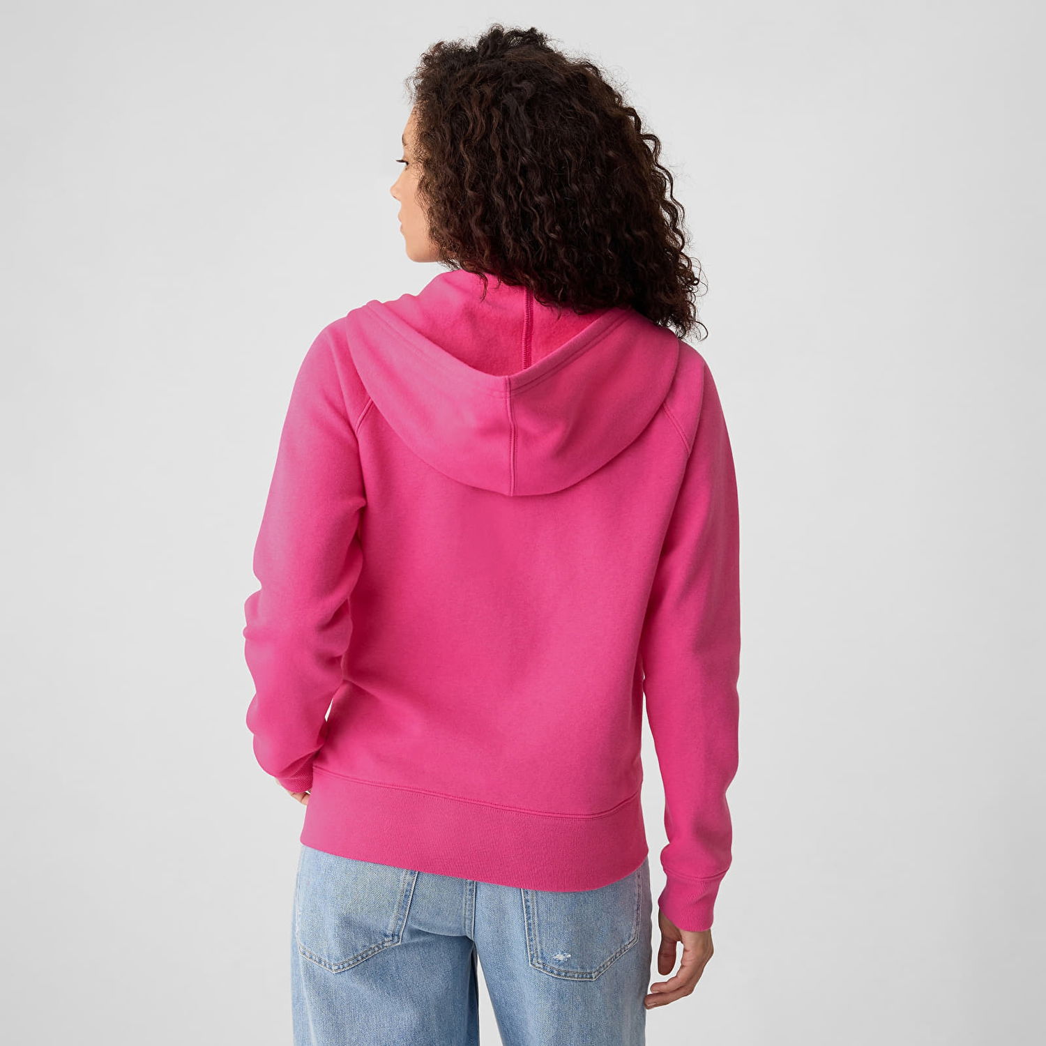 Суитчър GAP Sweatshirt Logo Full Zip Hoodie Sizzling Fuchsia XL Розово | 873024-11, 1