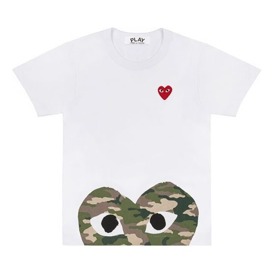 Тениска Comme des Garçons Play Camouflage Heart Short Sleeve T-Shirt Бяло | AZT243