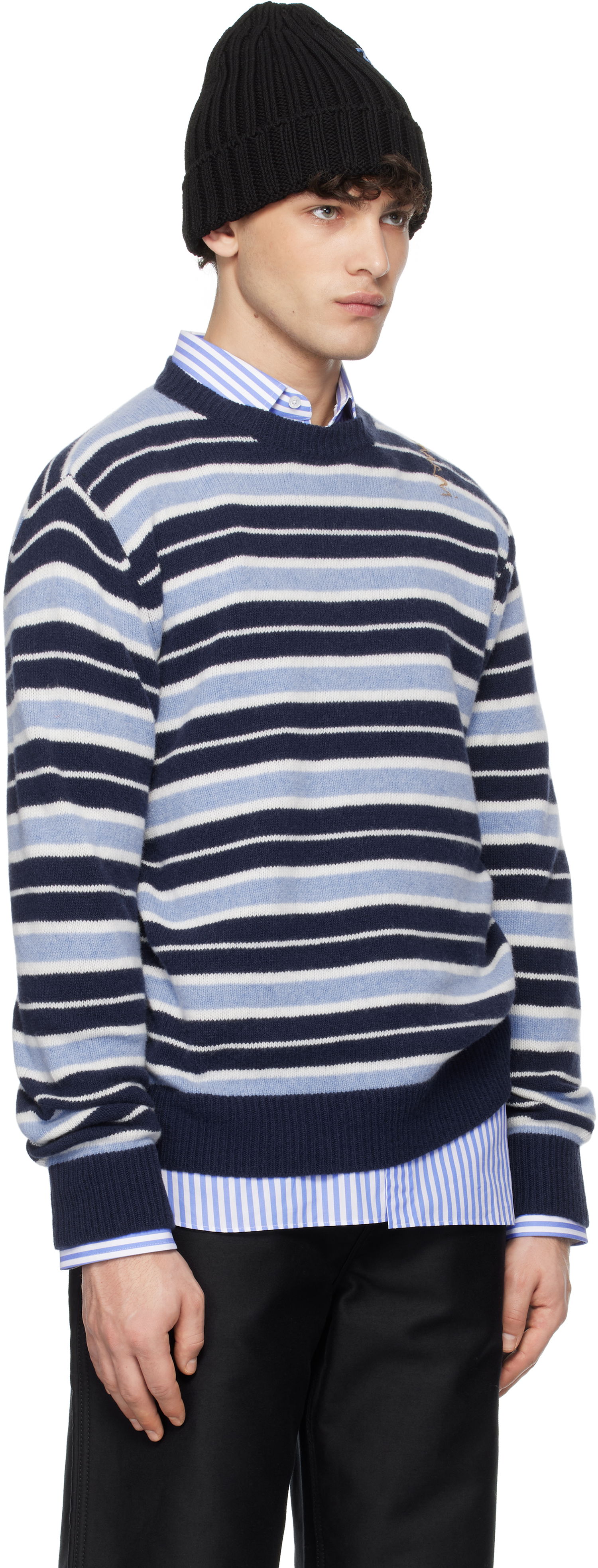 Пуловер Marni Marni Iconic Stripe Cashmere Blend Sweater Тъмно синьо | GCMG0434Q0 UFZ385, 1