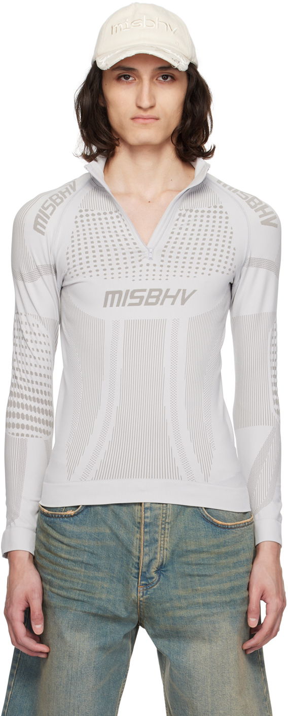 Тениска MISBHV Jacquard Long Sleeve Сиво | 240M502