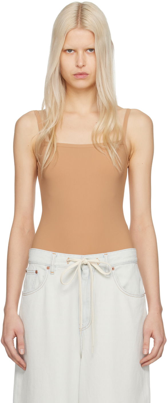 боди Maison Margiela MM6 Square Neck Bodysuit Бежово | S52NA0060 S24625, 0