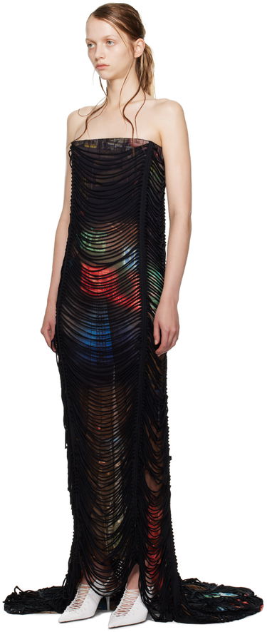 Pокля Jean Paul Gaultier Shayne Oliver Edition 'The Long Slashed City' Maxi Dress Черно | 24/27-F-RO148-T551-60405030, 3