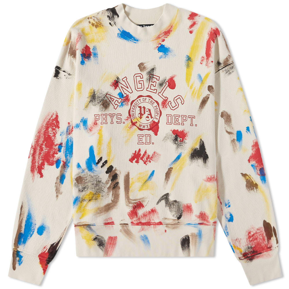 Пуловер Palm Angels Printed College Logo Crewneck Бежово | PMBA065S22FLE0020325, 0