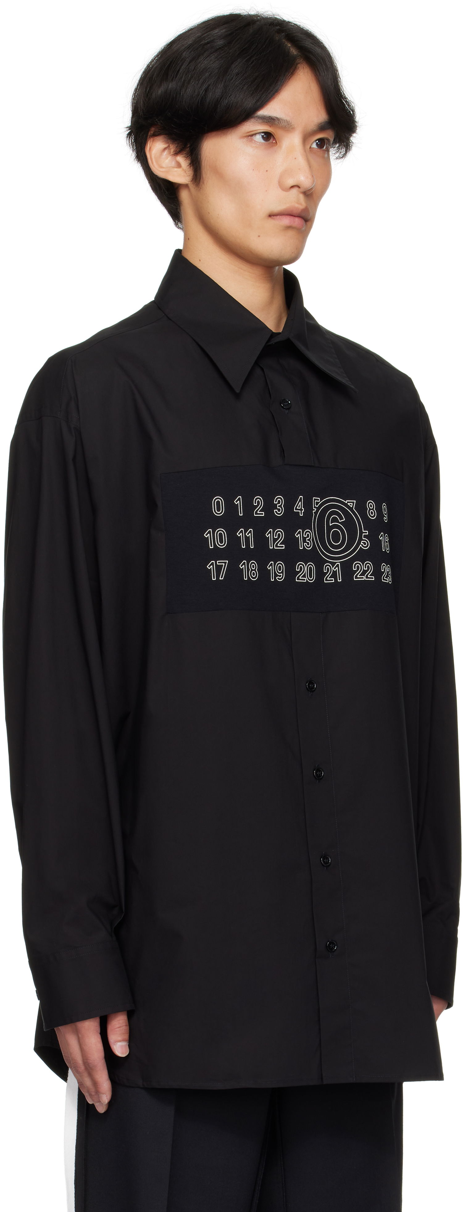 Риза Maison Margiela MM6 Maison Margiela Long Sleeve Shirt with Numbers Print Черно | SH0NH0014 M35256, 1