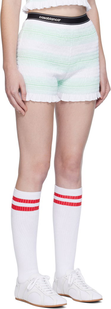 Къси панталони Casablanca Casablanca Stripe Shirred Shorts Зелено | WPF25-JTR-163-01, 1