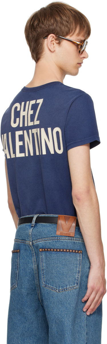 Тениска Valentino Valentino 'Chez Valentino' Panther 60 Graphic T-Shirt Синьо | 7V3MG17EAYD, 2