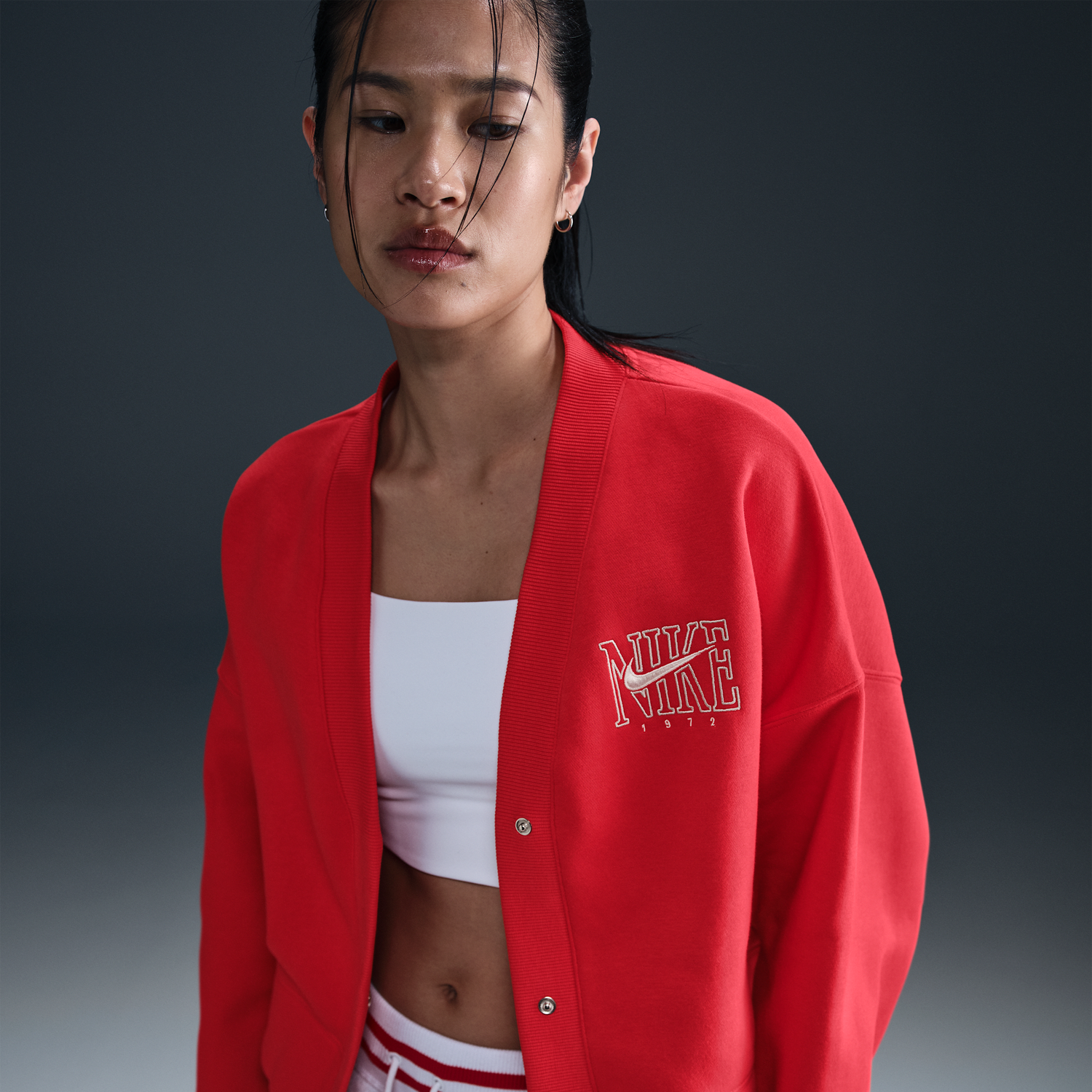 Пуловер Nike Nike Sportswear Phoenix Fleece Cardigan Червено | HJ0946-657, 0