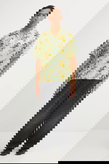 Риза BAPE Relaxed Silk Blend Vacation Pattern Open Collar Shirt Зелено | 1L30132308, 4