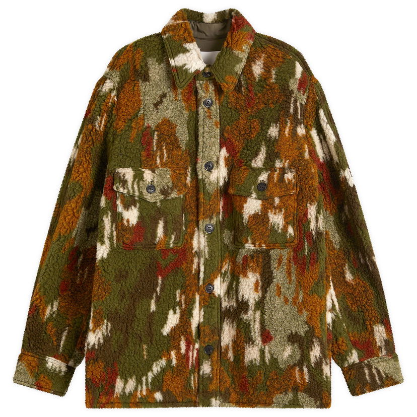 Риза ISABEL MARANT Wool Overshirt With Print Зелено | 24HVE0052HF-B4C06H-67KI