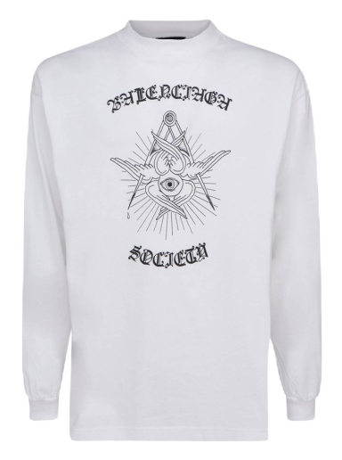 Тениска Balenciaga Free Your Mind T-Shirt Бяло | 541878TJVD89000
