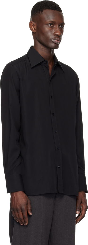 Риза Tom Ford TOM FORD Lightweight Lyocell Slim Fit Shirt Черно | HSBC01-LYS03, 1