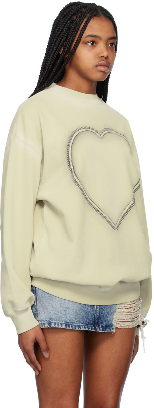 Пуловер We11done We11done Heart Choker Sweatshirt Зелено | WD-TS1-23-809-U-IV, 1