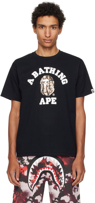 Тениска BAPE A Bathing Ape Trial Camo College T-Shirt Черно | 001TEL301033M, 0