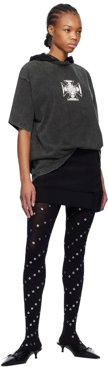 Тениска We11done We11done Heart Cross Graphic Hooded T-Shirt Сиво | WD-TH0-25-842-U-BK, 3