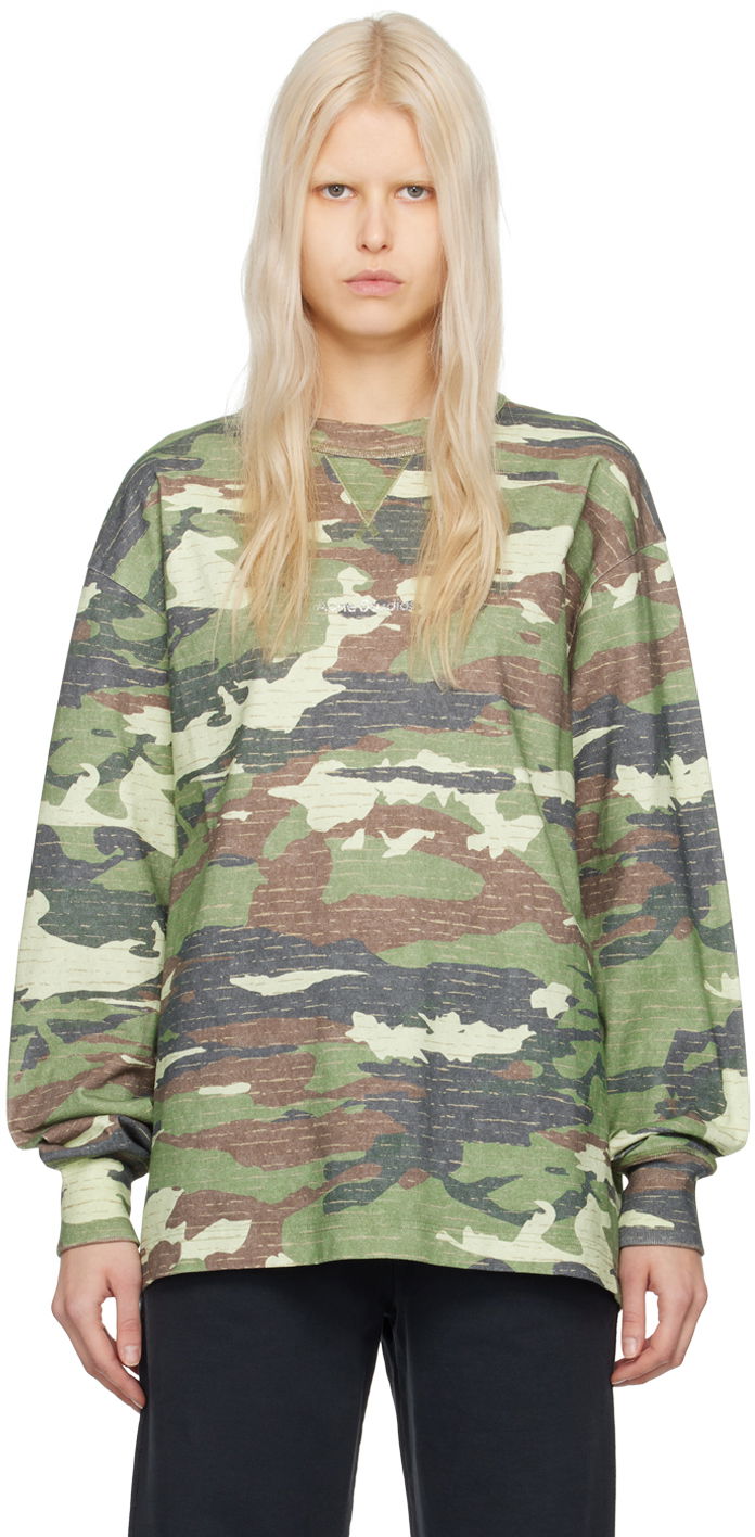 Суитчър Acne Studios Camouflage Sweatshirt Зелено | BI0194-