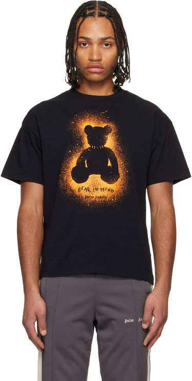 Тениска Palm Angels Spray Bear Regular T-shirt Черно | PMAA109F25JER00B1066, 0