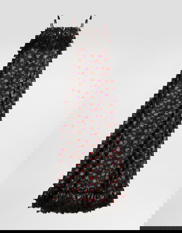 Pокля Dolce & Gabbana Dolce & Gabbana Floral-print Habotai Long Dress Многоцветен | F60HGTIS10WHN5XS, 0