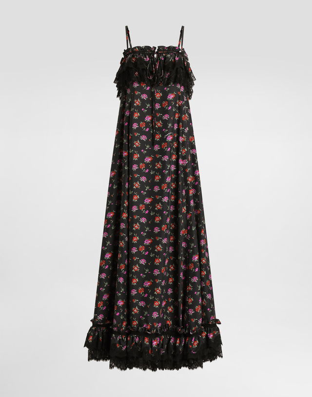 Dolce & Gabbana Floral-print Habotai Long Dress