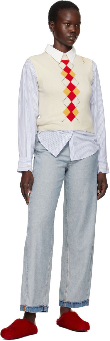 Пуловер Marni Marni Argyle Knit Vest Бяло | GCMD0591Q0 UFH546, 3