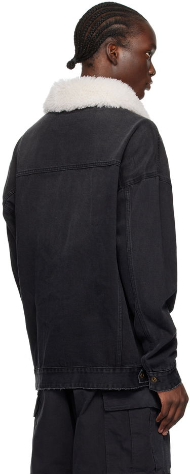 Яке We11done Oversized Denim Jacket with Fur Collar Черно | WD-DJ2-24-363-U-BK, 2