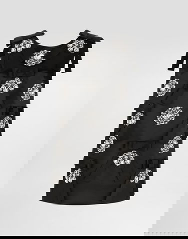 Pокля Dolce & Gabbana Dolce & Gabbana Jewel and Bow Embellished Shift Dress Черно | F60E9ZGDDIJS8400, 0