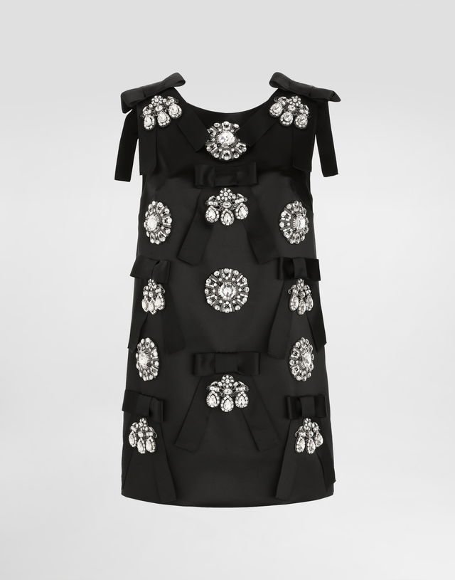 Dolce & Gabbana Jewel and Bow Embellished Shift Dress