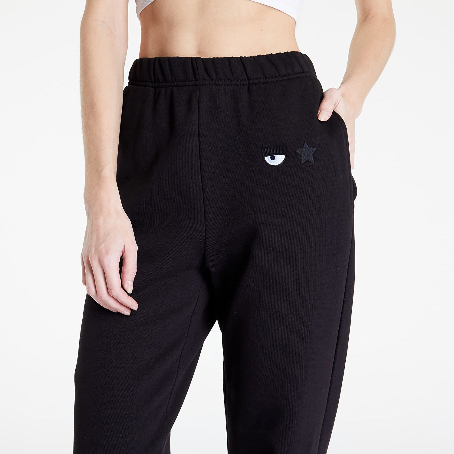 Панталони Chiara Ferragni Eye Star Embro Trousers Черно | 73CBAT02CFT07899, 1