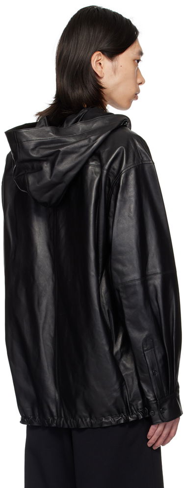 Яке Helmut Lang Hooded Leather Shirt Jacket Черно | O05HM595, 2