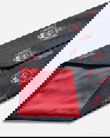 Аксесоари Junya Watanabe Silk Tie with Crest Pattern Черно | WP-K408-W25 1, 4
