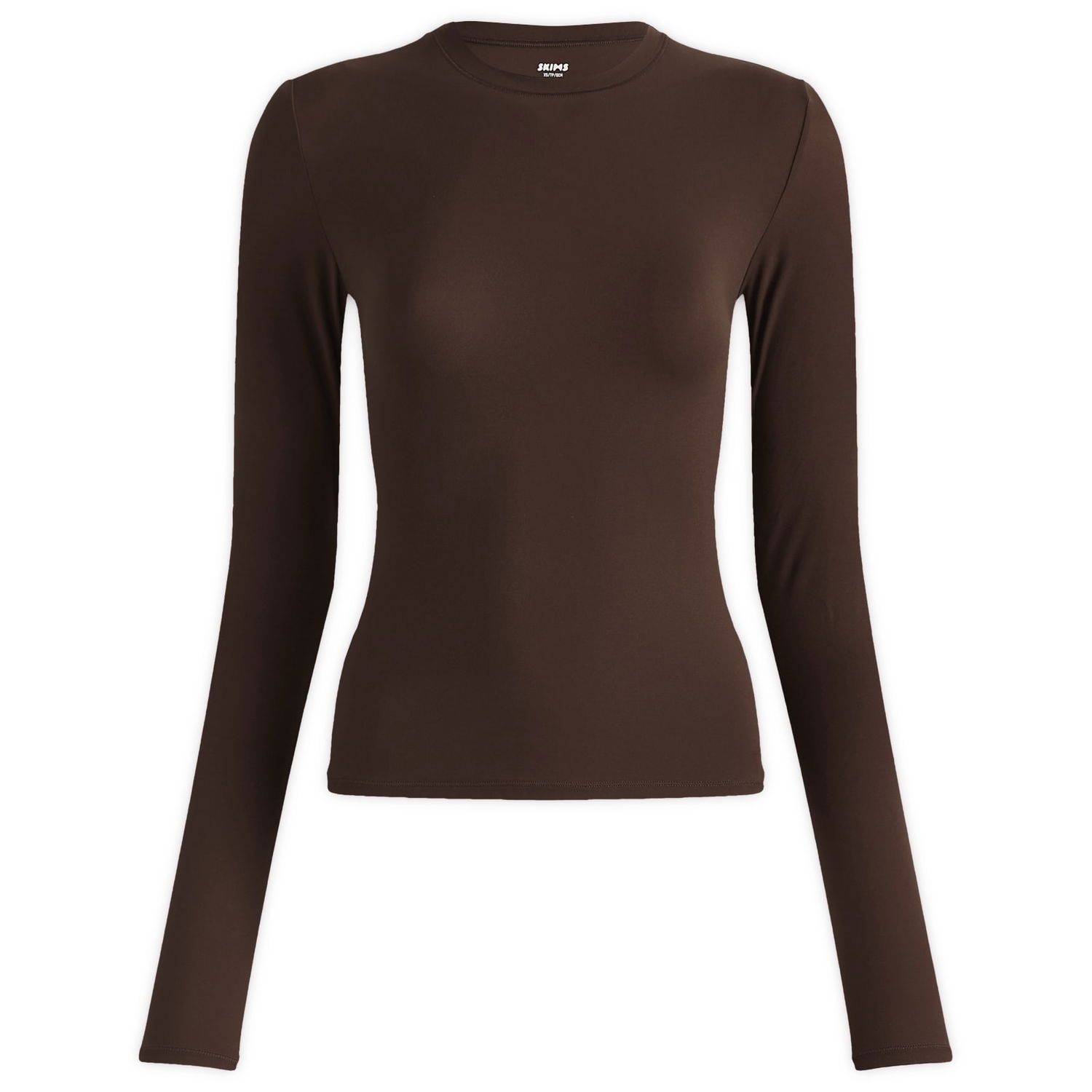 Тениска SKIMS Fits Everybody Long Sleeve T-Shirt, Size Large Кафяво | AP-TSH-0650-COCOA, 1