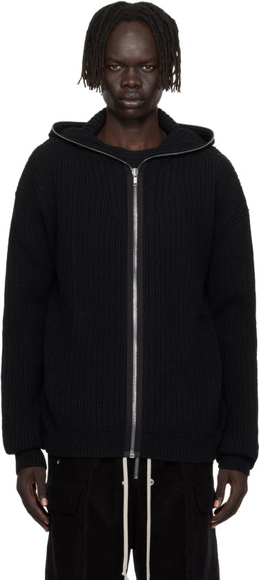 Суитчър Rick Owens Rick Owens Concordians Zipped Knit Hoodie Черно | RU02E1647 KWV, 0
