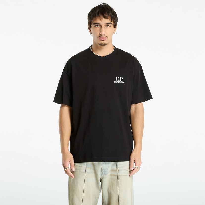 Тениска C.P. Company C.P. Company 30/1 Jersey Short Sleeve Logo T-Shirt Черно | 19CMTS103A005100W-999