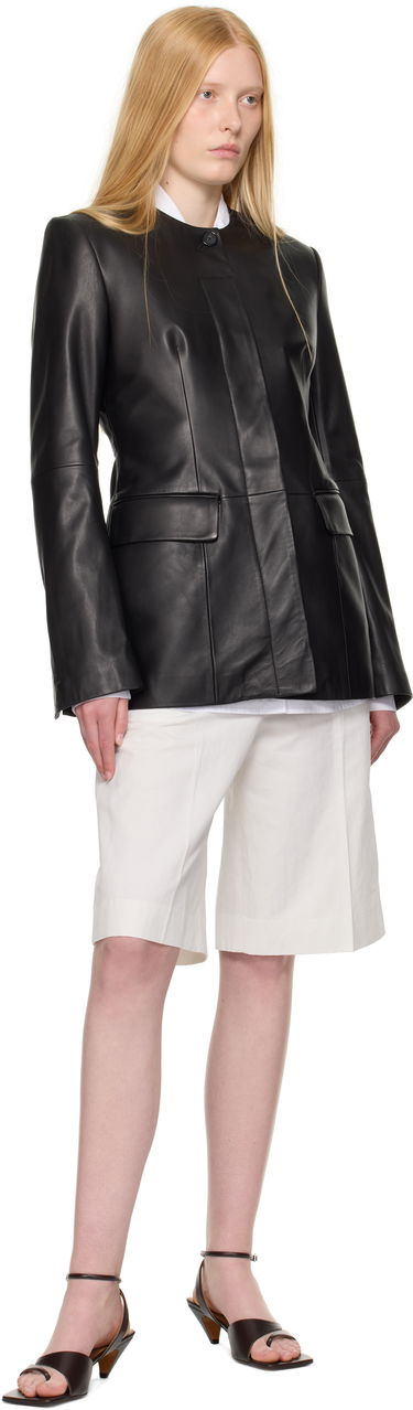 Яке TOTEME TOTEME Collarless Leather Jacket Черно | 252-WRO0192-LE0127, 3