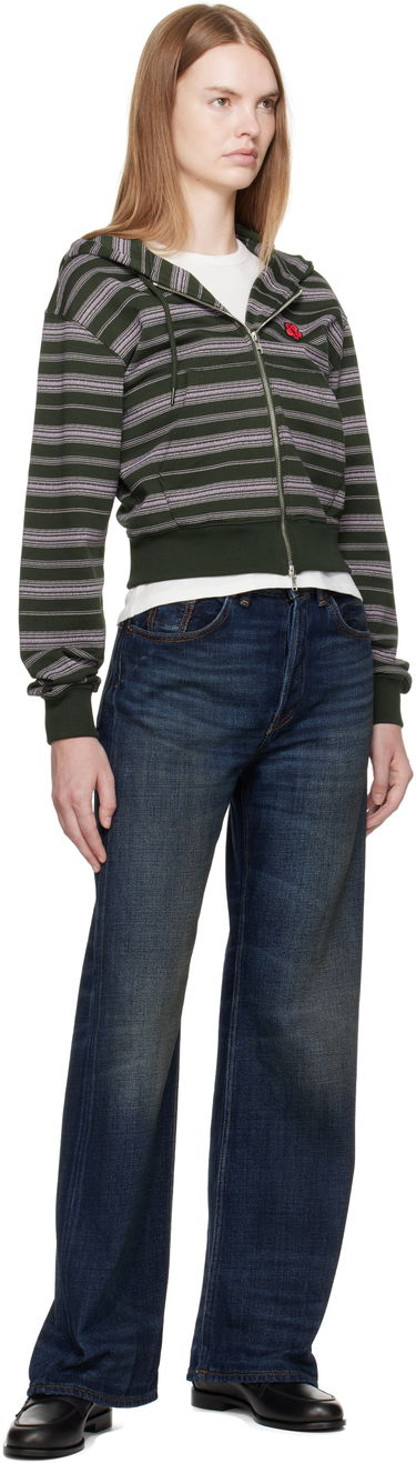 Суитчър KENZO Kenzo Paris 'Boke Flower' Striped Cropped Hoodie Зелено | FF62HO1504MS, 3