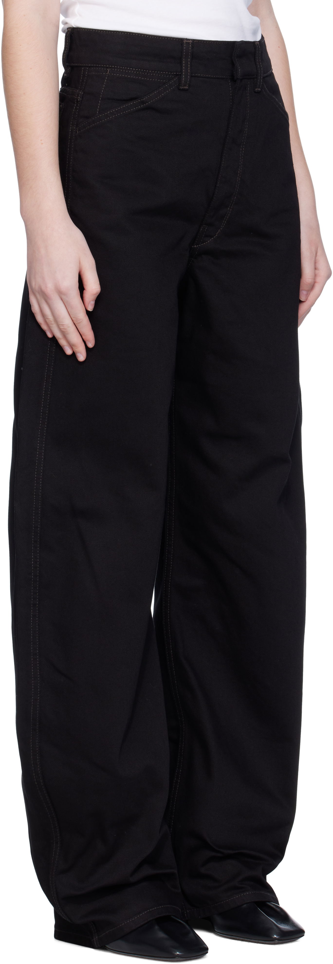 Дънки LEMAIRE Lemaire High Waisted Curved Jeans Черно | PA1264 LD1055, 1