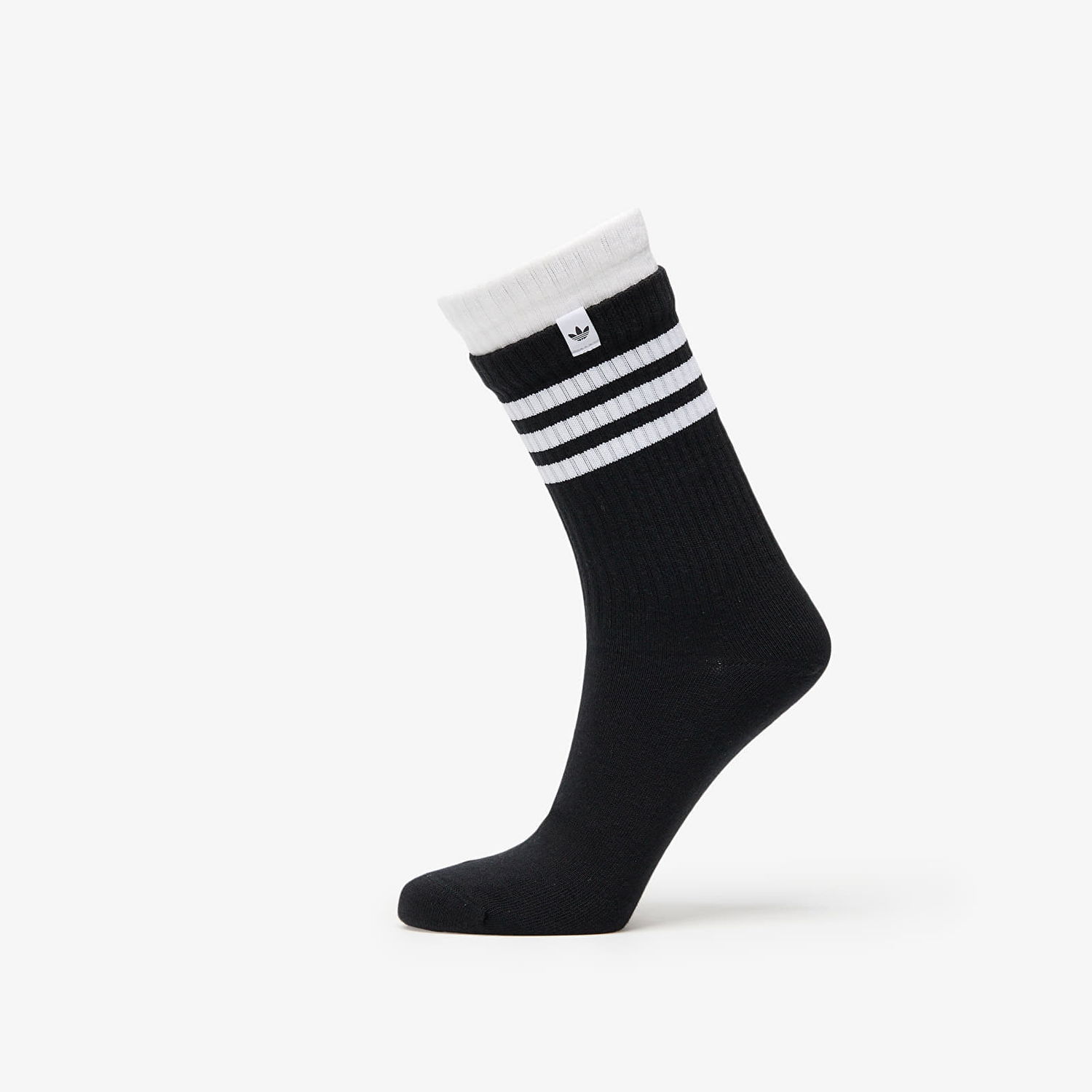 Чорапи adidas Originals 3 Stripes 2 Layer Crew Socks 2-Pack Black/ White Металик | JC8874, 1