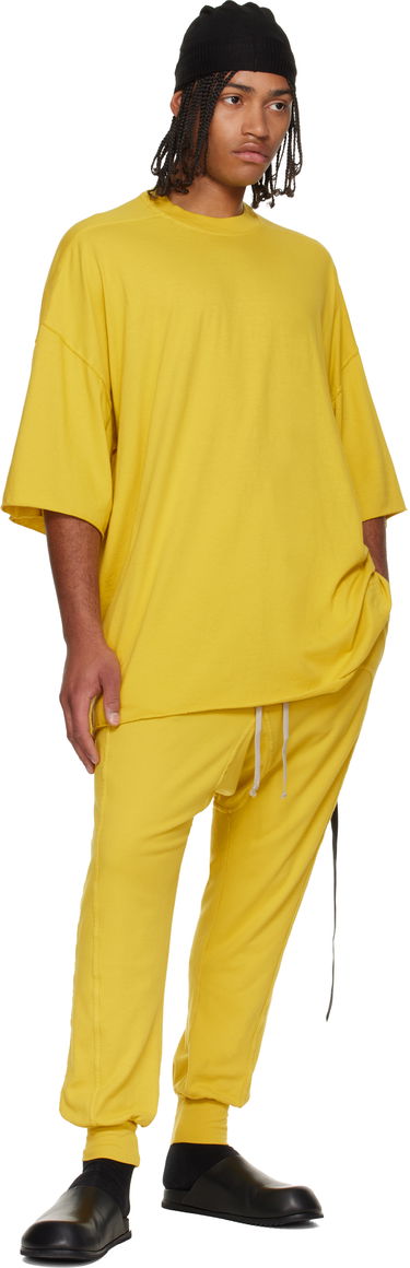 Тениска Rick Owens Concordians Tommy Oversized Raw-Edge Short Sleeve T-shirt Жълто | DU02E7259 RN, 3