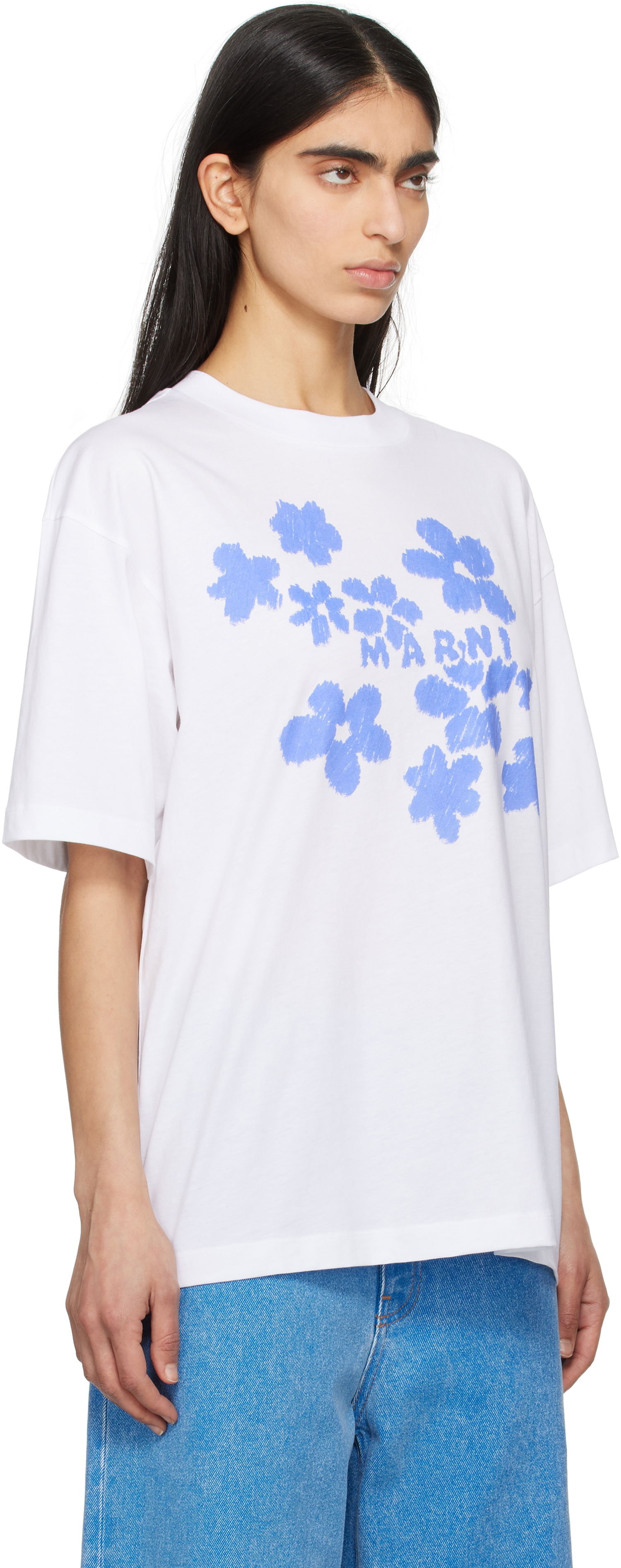 Тениска Marni Marni Daisy Garden Cotton T-Shirt Бяло | THJET49P09 USCX40, 1