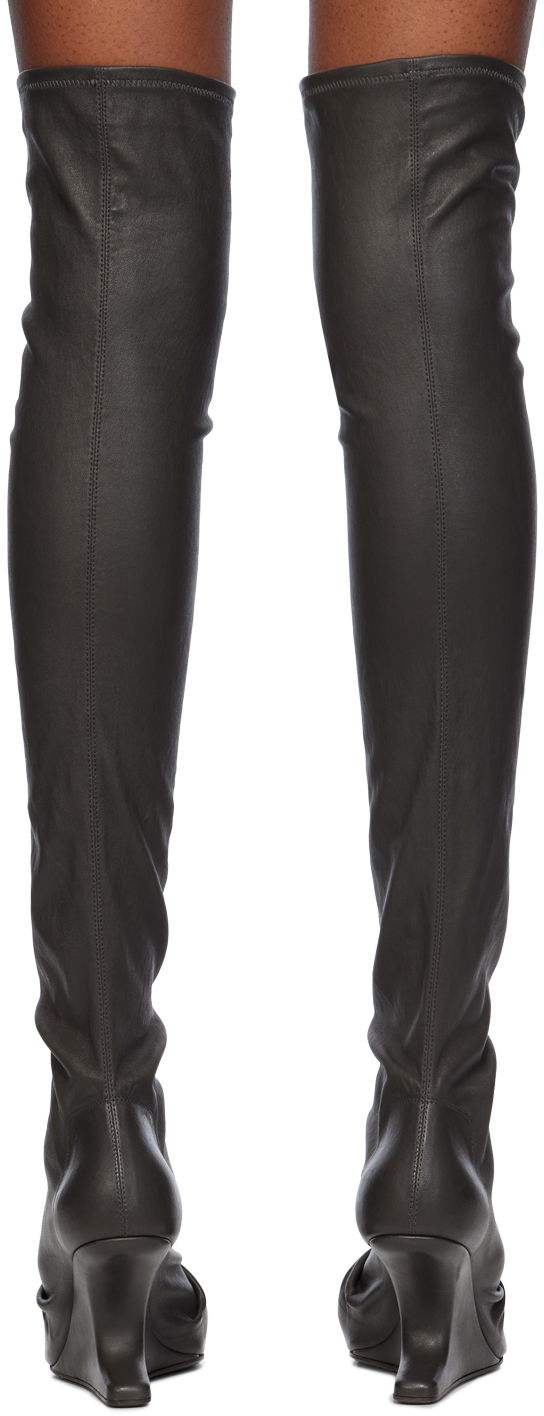 Облекло Rick Owens Rick Owens Porterville Cantilever Tall Boots Сиво | RP02D3807 LS, 1