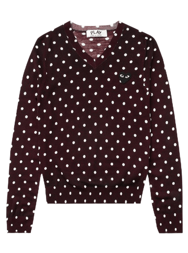 Пуловер Comme des Garçons PLAY Polka Dot Crewneck Бургунди | az n035 051 3