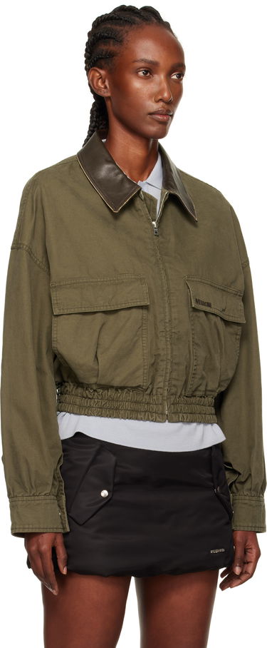 Яке We11done We11done Leather Collar Cropped Jacket Зелено | WD-JP2-25-063-W-KK, 1
