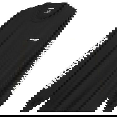 Тениска Neighborhood Distorted Logo Long Sleeve T-Shirt Черно | 252PCNH-LT01-BLK, 1