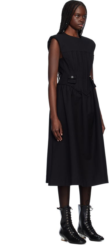 Pокля GANNI Ganni Corset Midi Dress Черно | W0390, 1