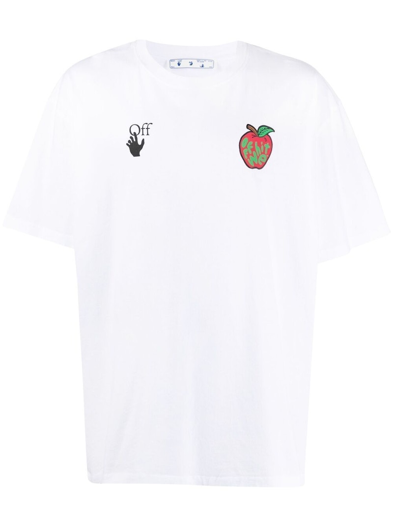 Тениска Off-White Apple Arrow Print T-shirt White Бяло | OMAA038S21JER0150125