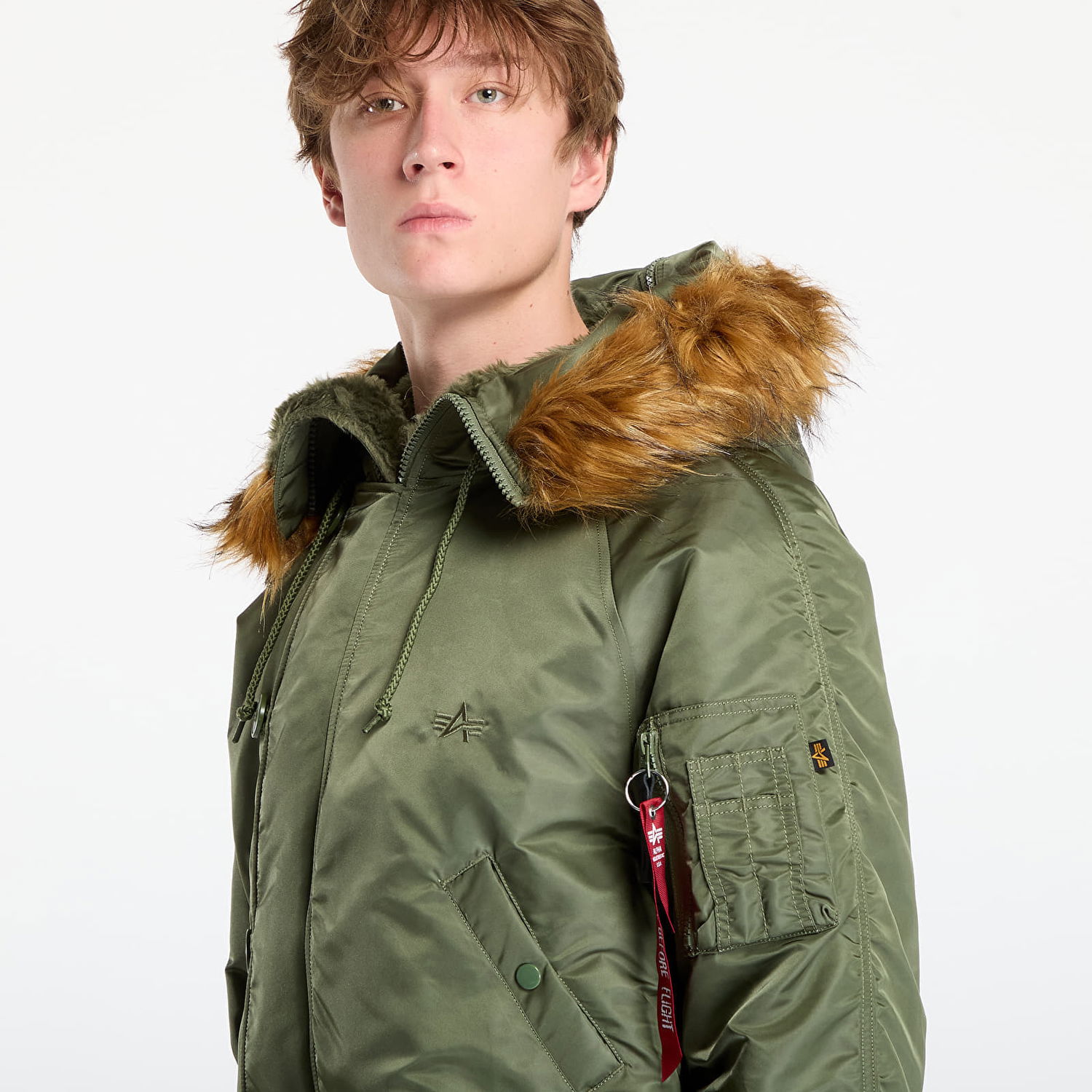 Яке бомбър Alpha Industries N-2B Heritage Faux Fur Trim Hooded Bomber Jacket Зелено | 100105-01, 1