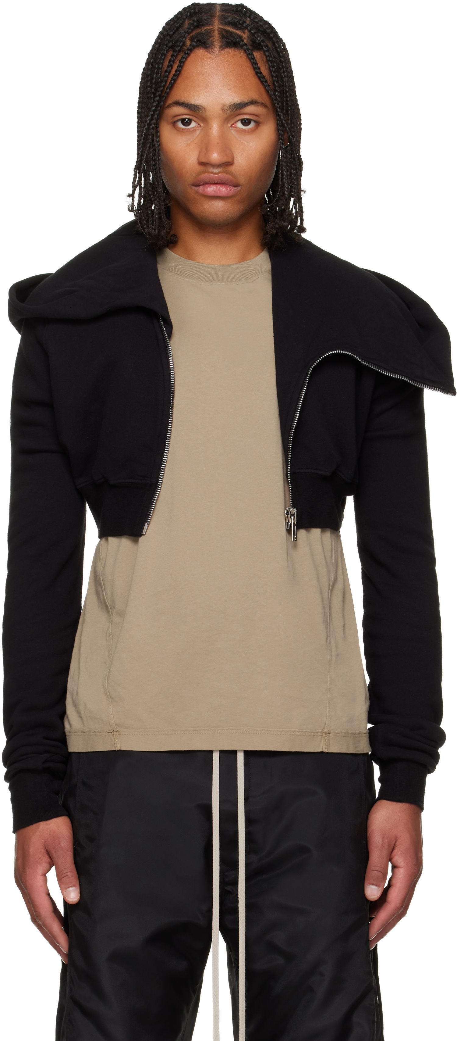 Суитчър Rick Owens Concordians Micro Mountain Hoodie Черно | DU02E7284 FSL, 0