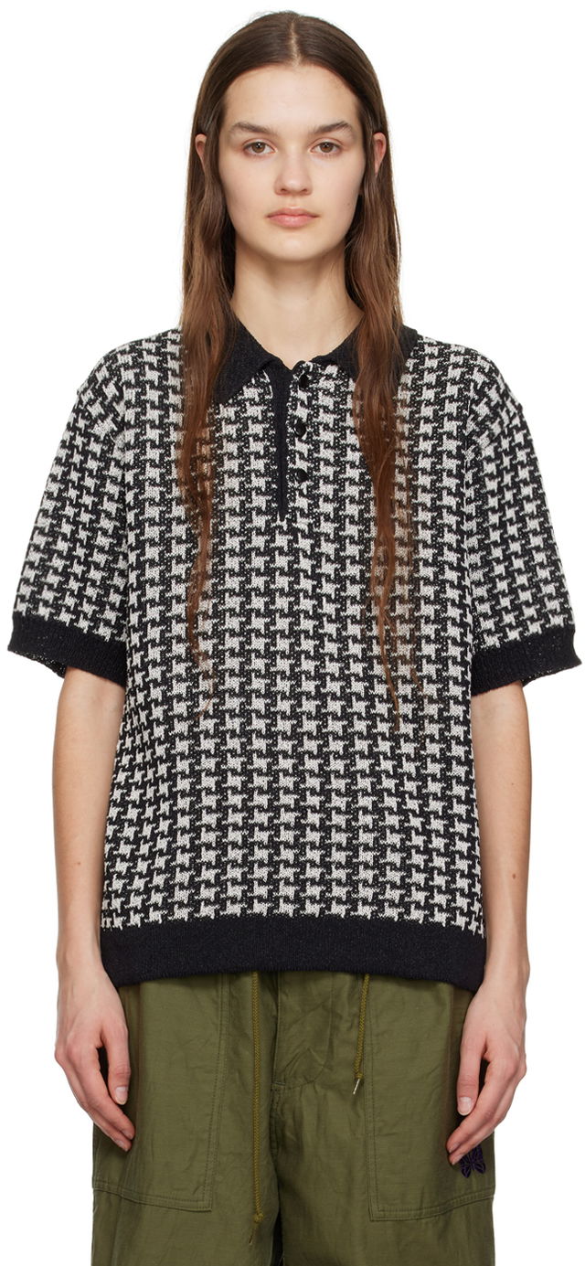 NEEDLES Houndstooth Knit Polo